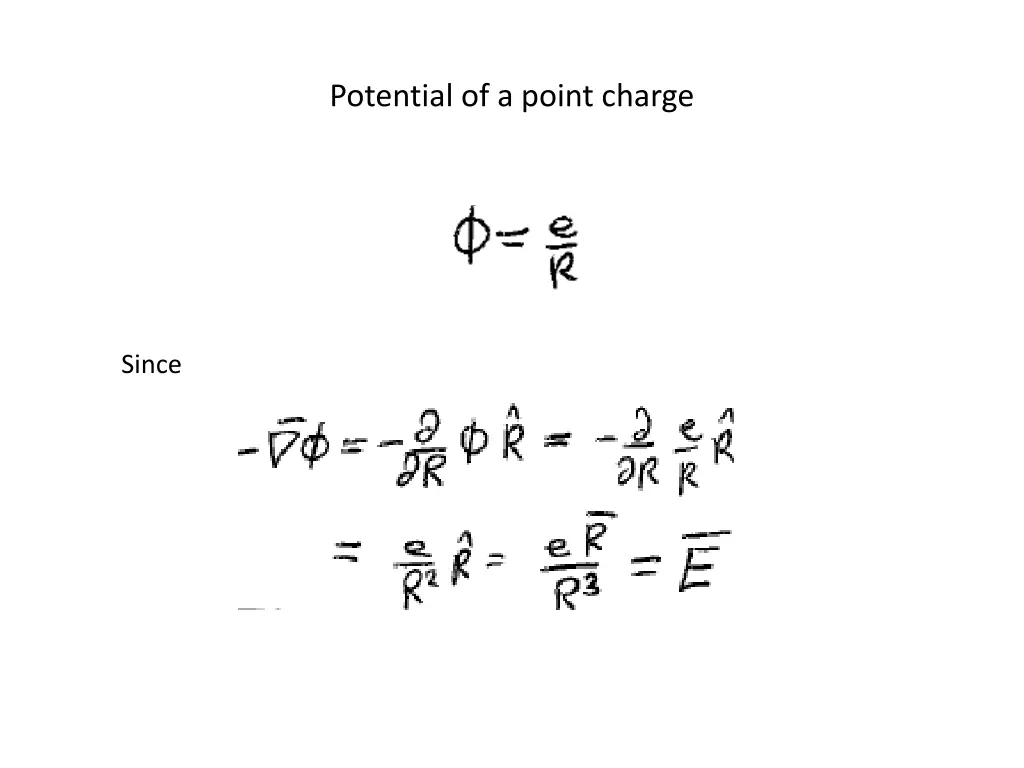 potential of a point charge