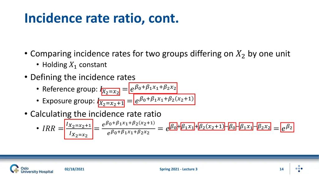 incidence rate ratio cont 1