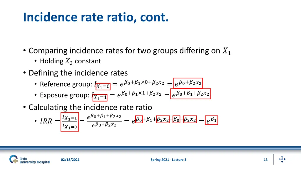 incidence rate ratio cont
