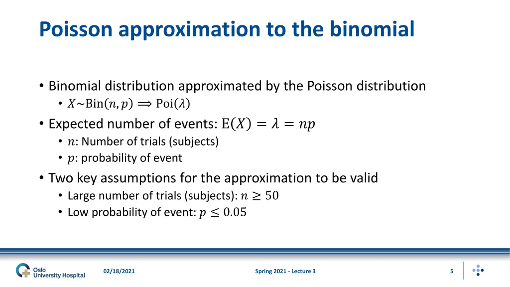 poisson approximation to the binomial