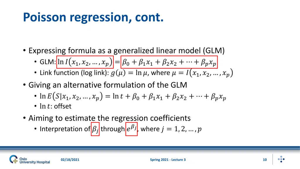 poisson regression cont