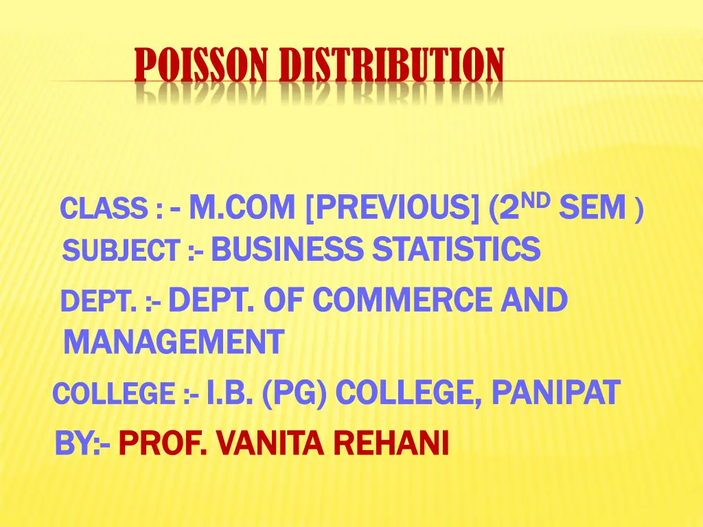 poisson distribution