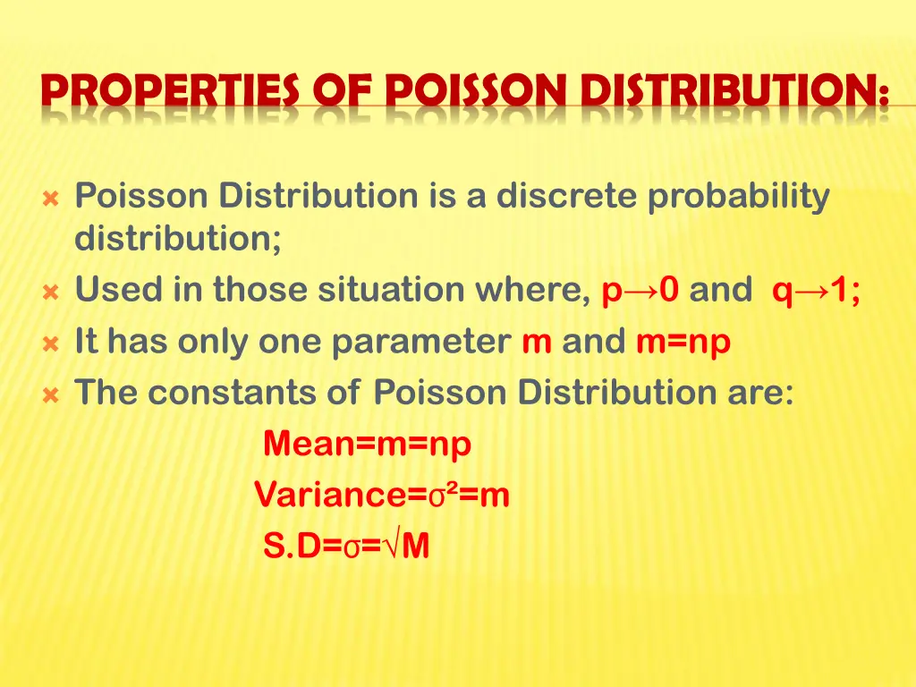 properties of poisson distribution