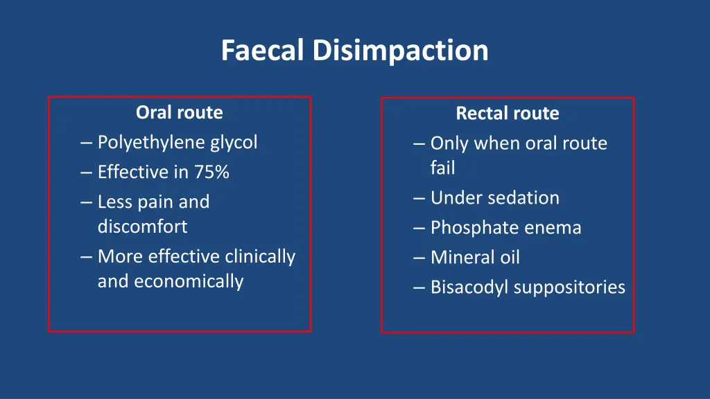 faecal disimpaction