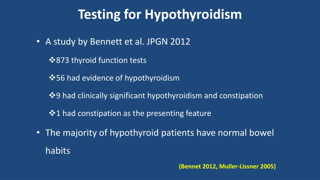testing for hypothyroidism