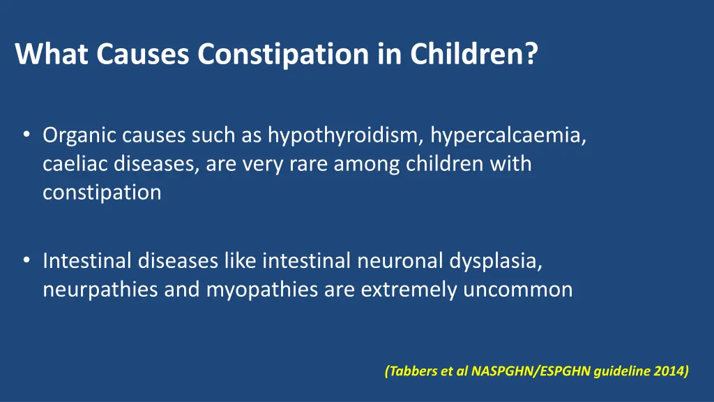 what causes constipation in children