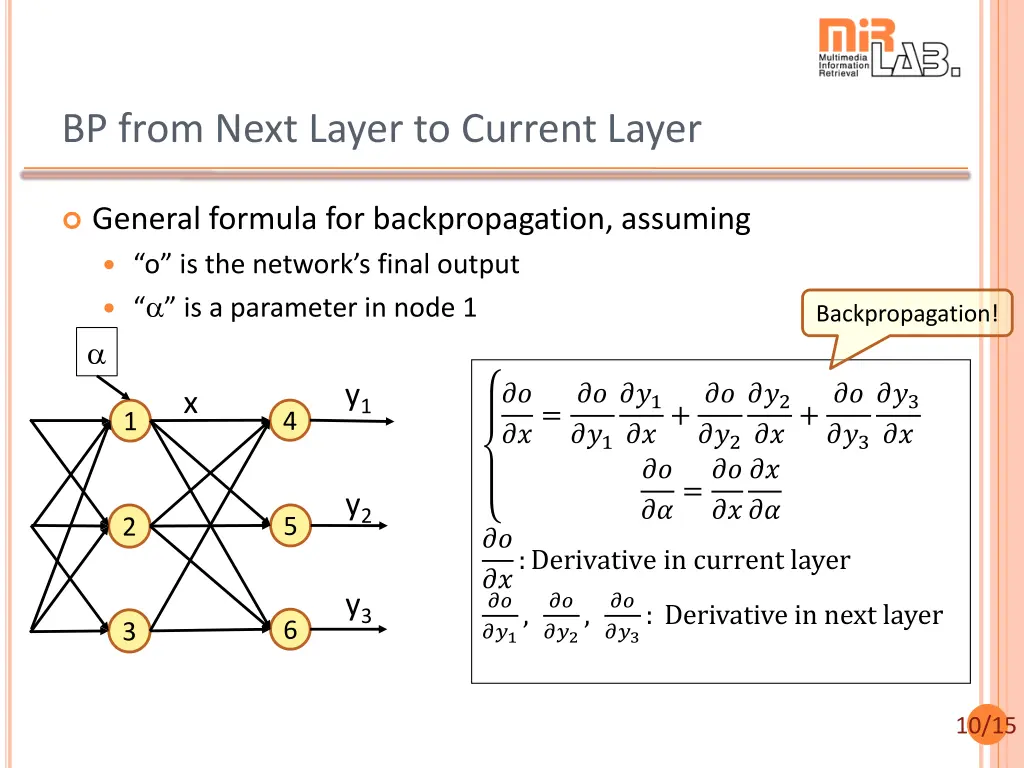 bp from next layer to current layer