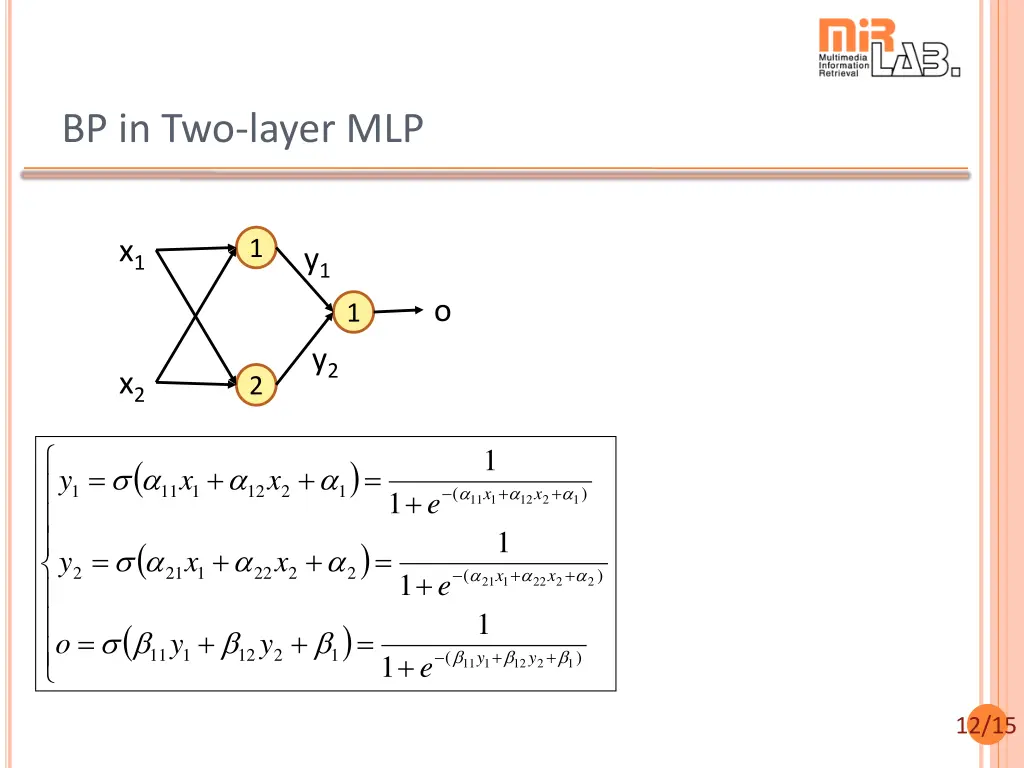 bp in two layer mlp