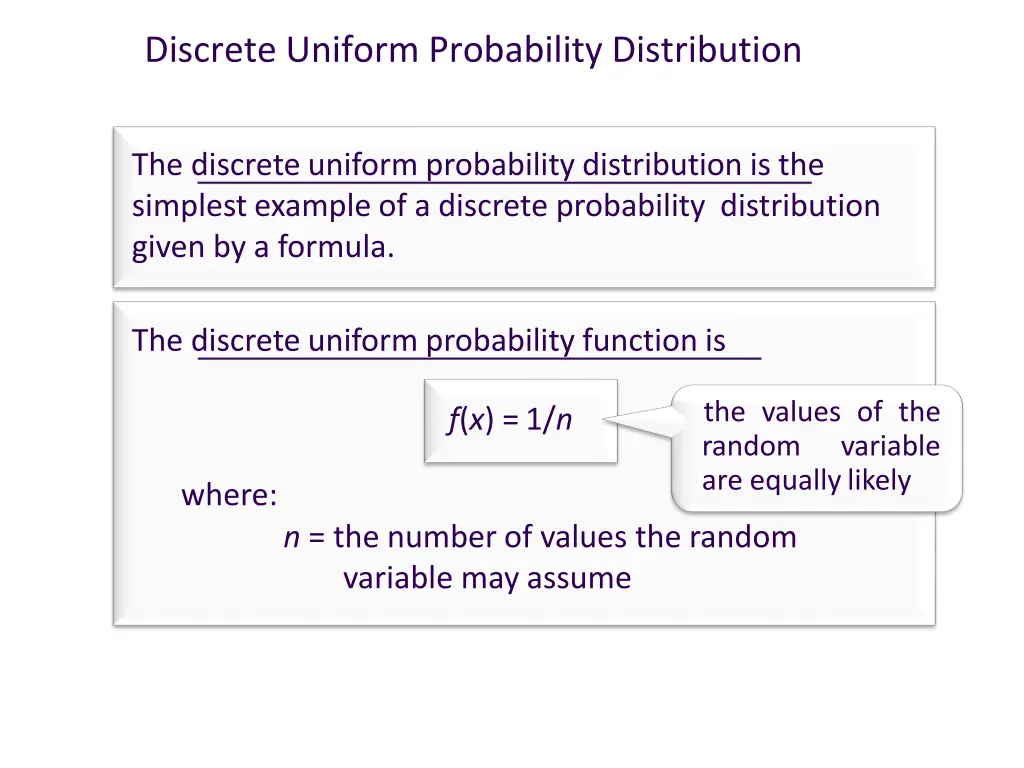 discrete uniform probability distribution