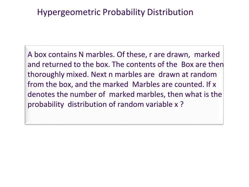 hypergeometric probability distribution 1