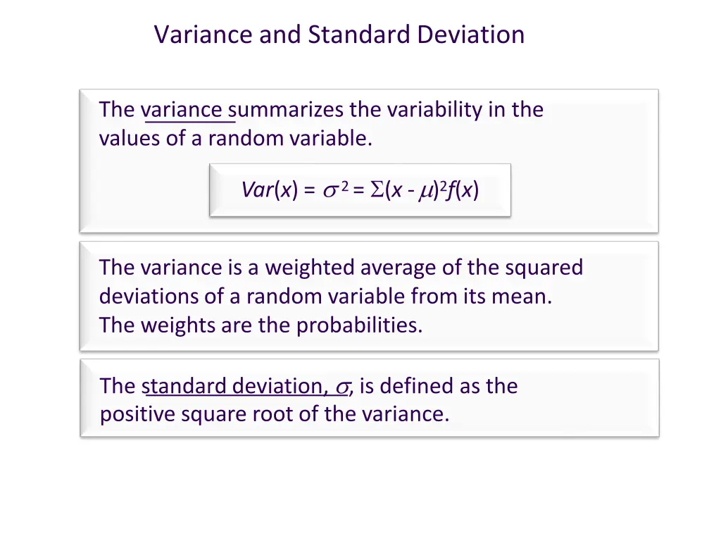 variance and standard deviation