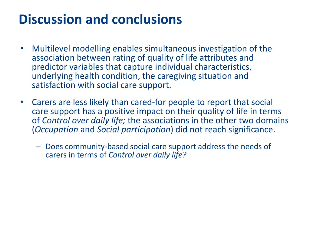 discussion and conclusions