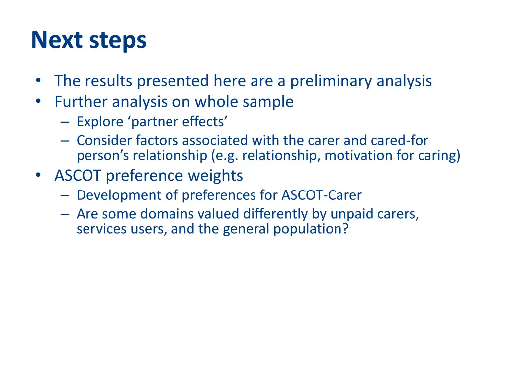 next steps