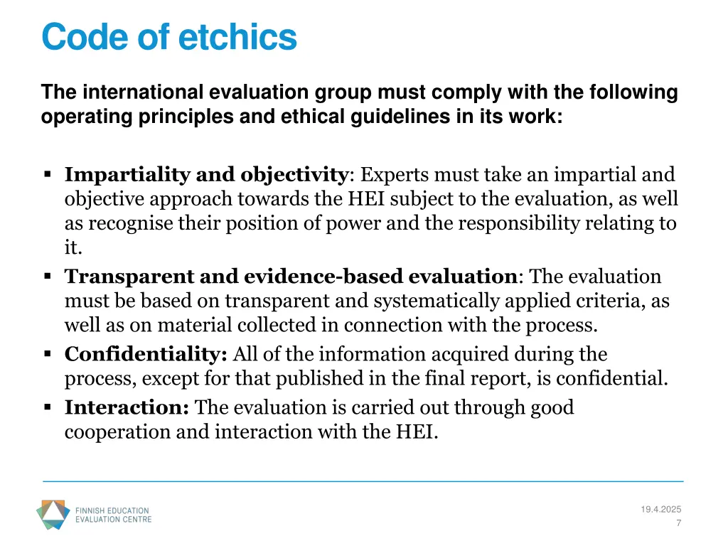 code of etchics