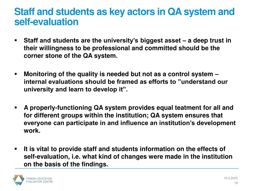 staff and students as key actors in qa system
