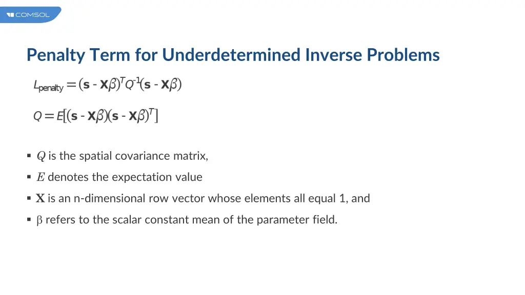 penalty term for underdetermined inverse problems