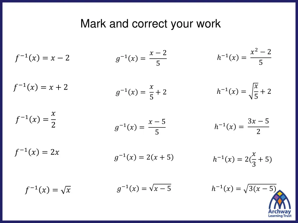 mark and correct your work