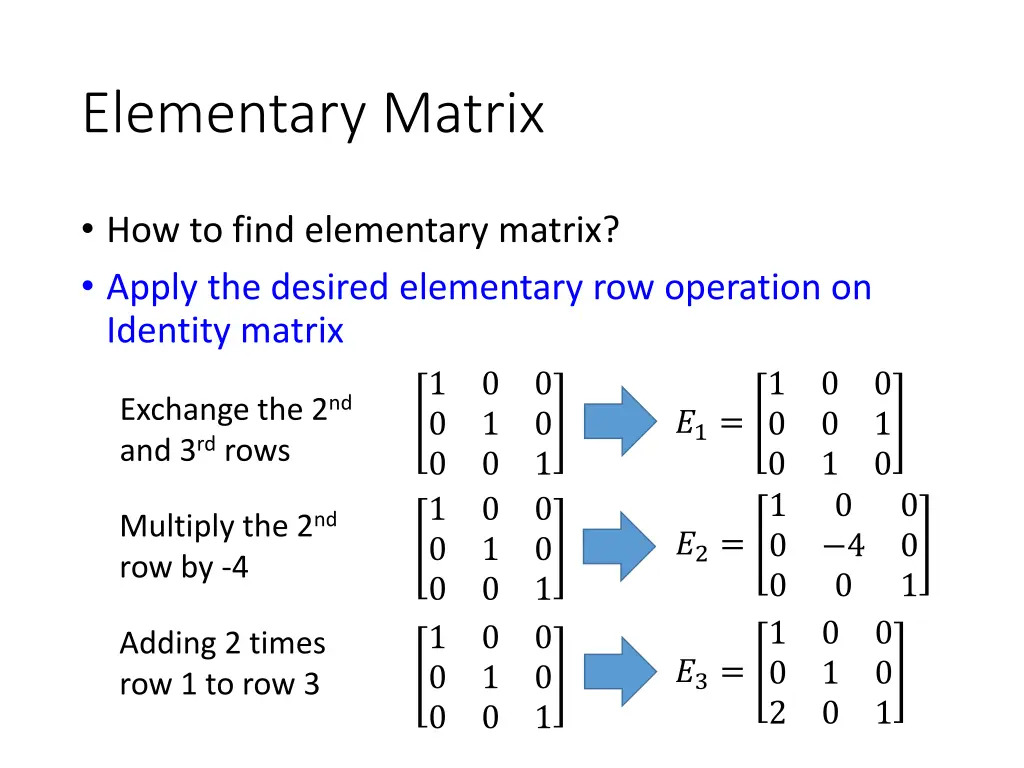 elementary matrix 1
