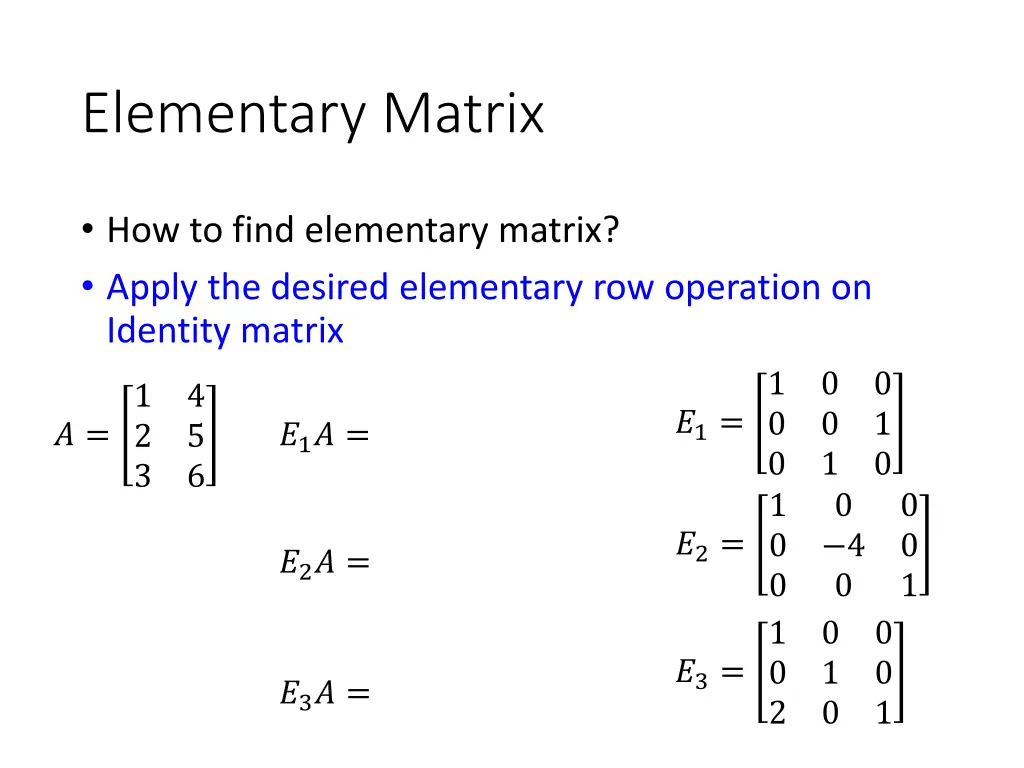 elementary matrix 2