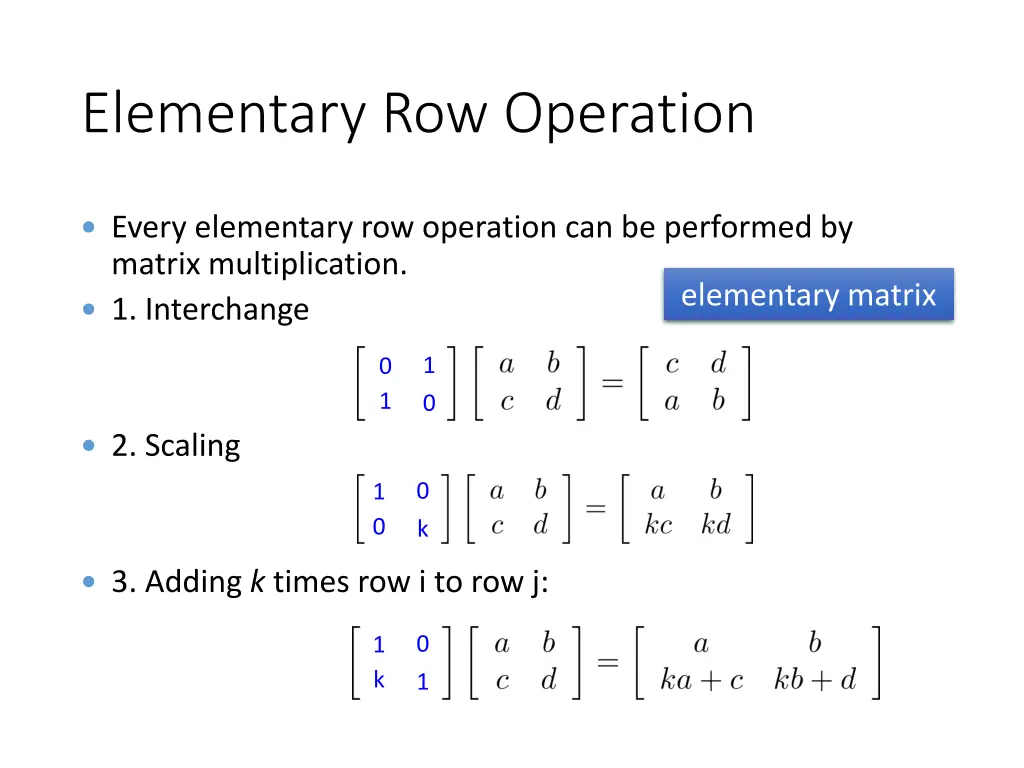 elementary row operation