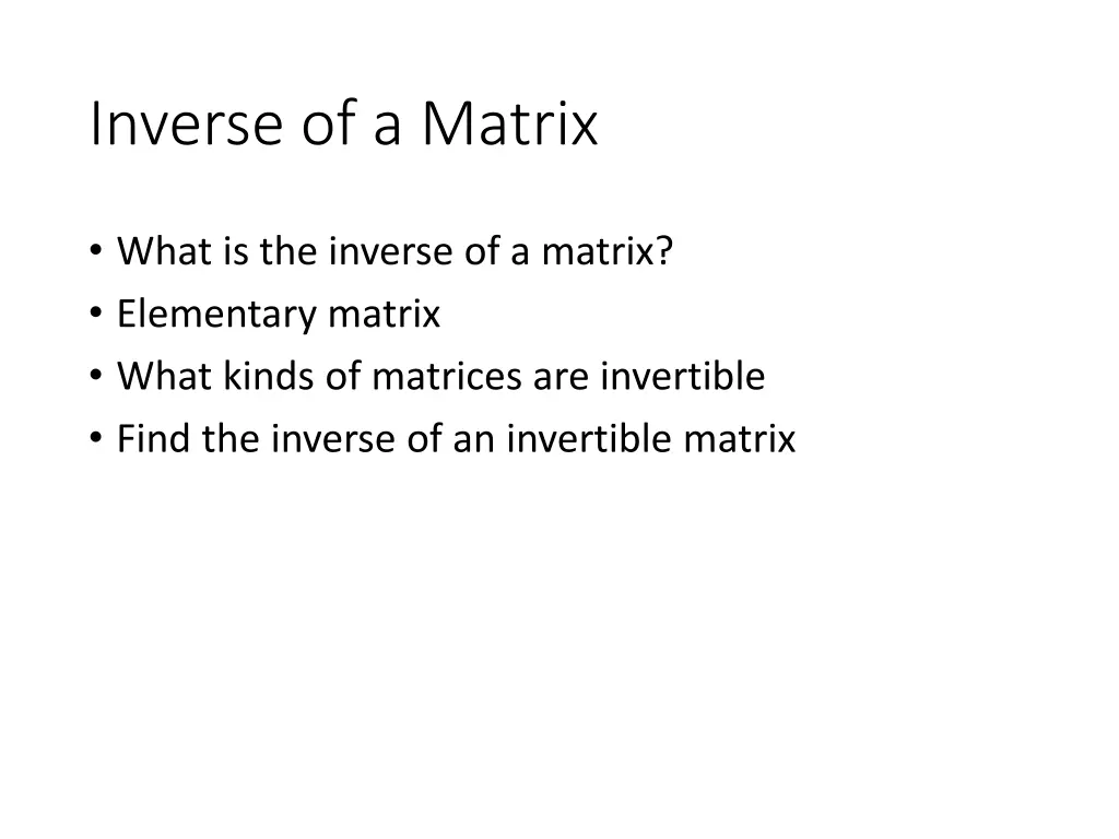 inverse of a matrix