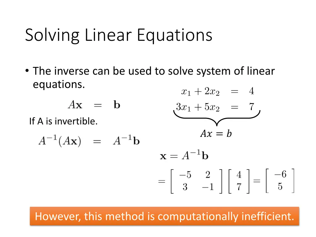 solving linear equations