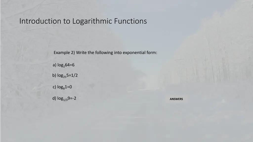 introduction to logarithmic functions 10