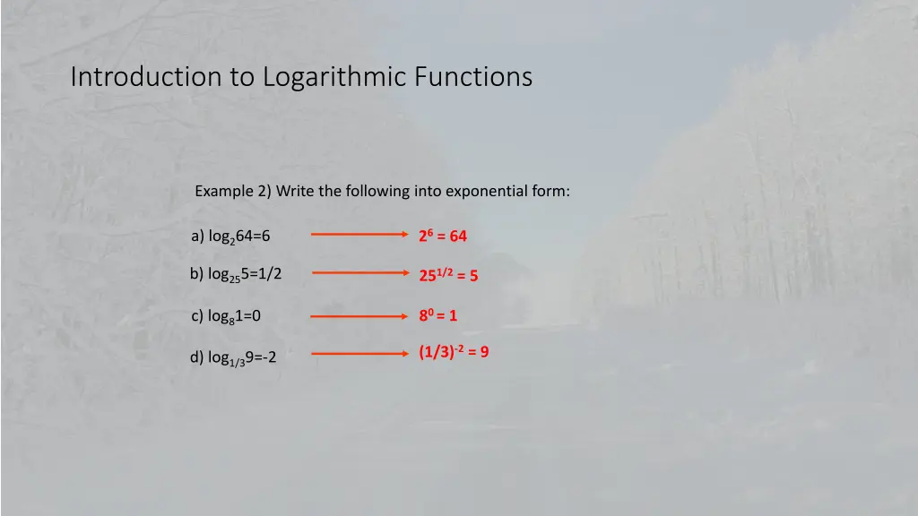 introduction to logarithmic functions 11