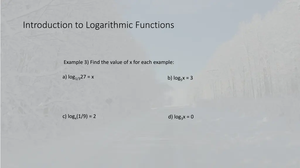 introduction to logarithmic functions 12