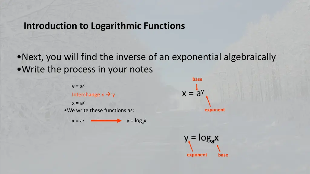 introduction to logarithmic functions 6