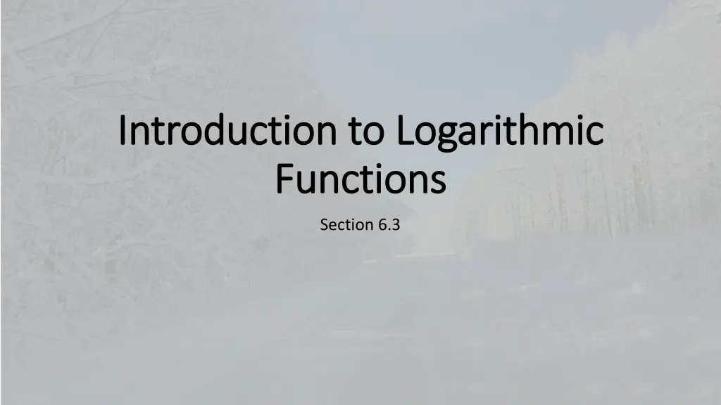 introduction to logarithmic introduction