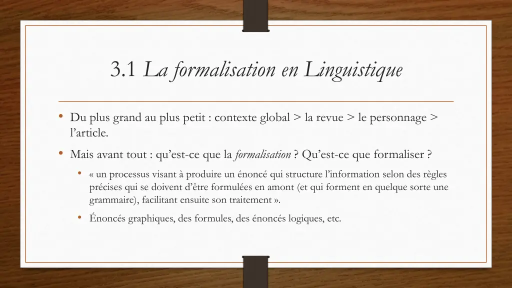 3 1 la formalisation en linguistique