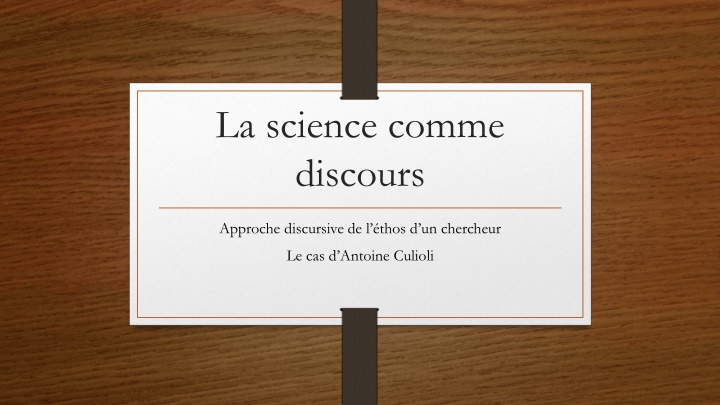 la science comme discours