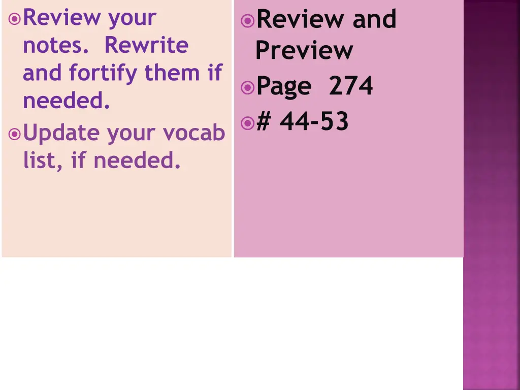 review your notes rewrite
