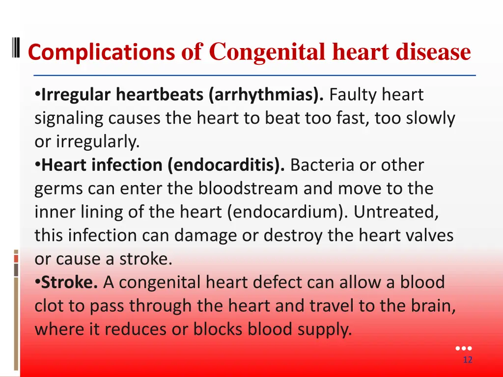 complications of congenital heart disease