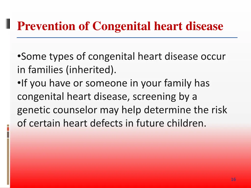 prevention of congenital heart disease