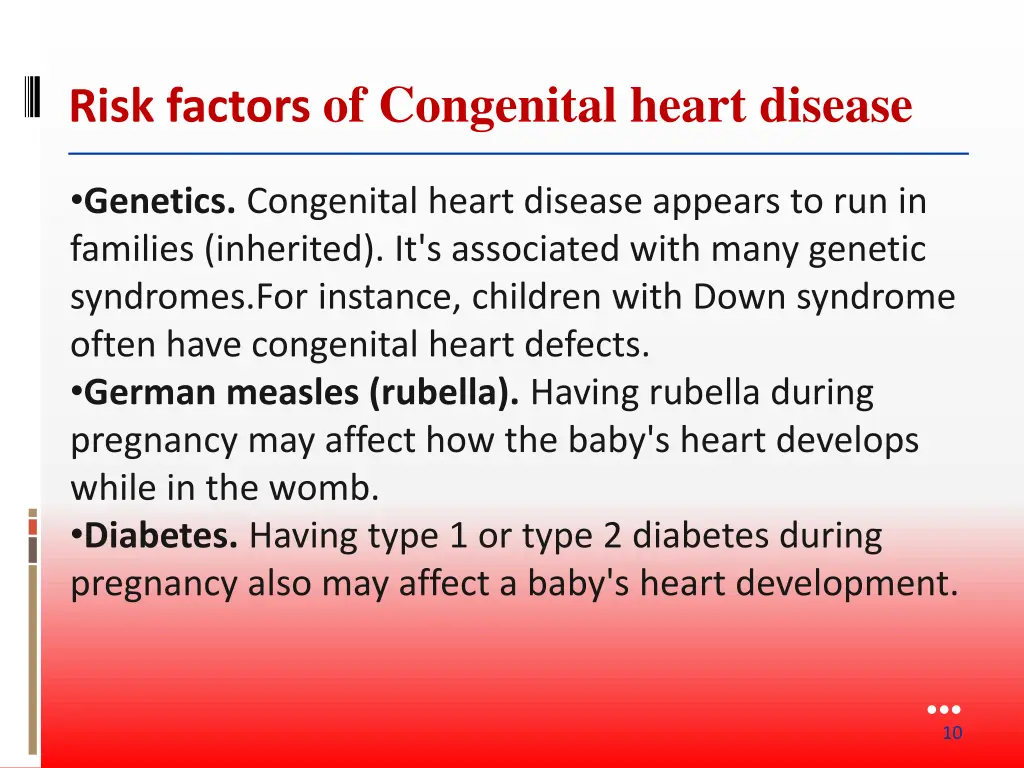 risk factors of congenital heart disease