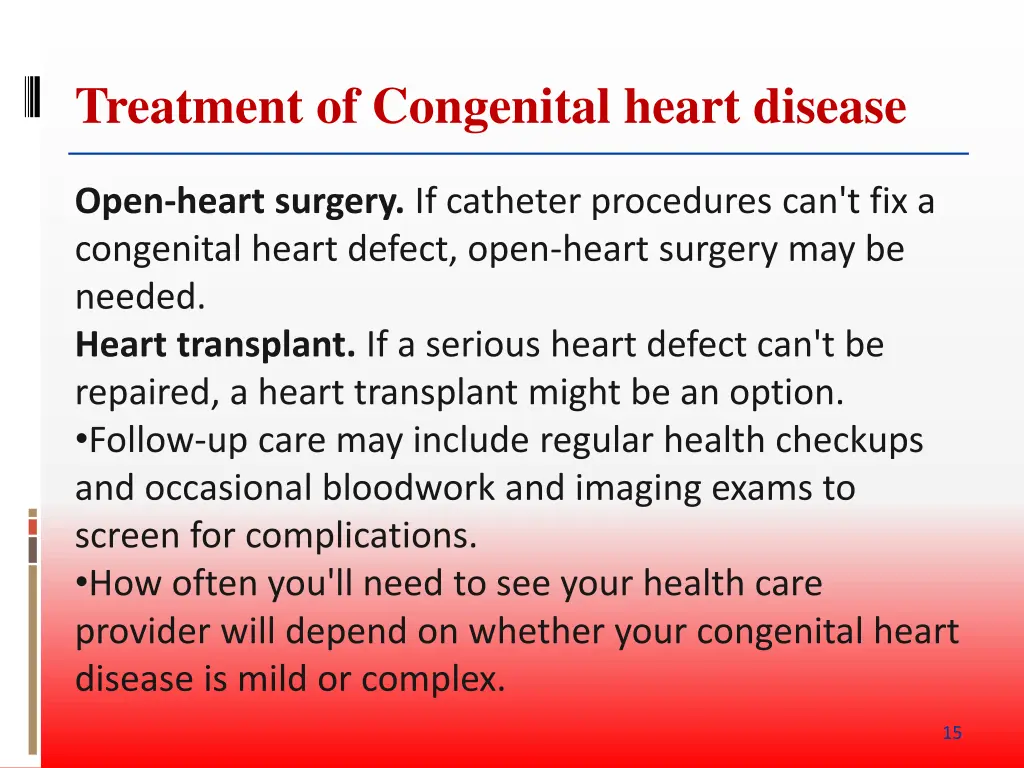 treatment of congenital heart disease 1