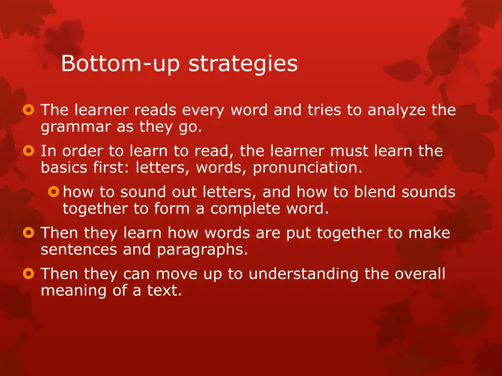 bottom up strategies