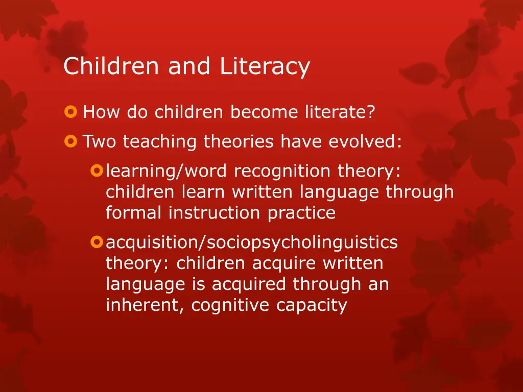 children and literacy