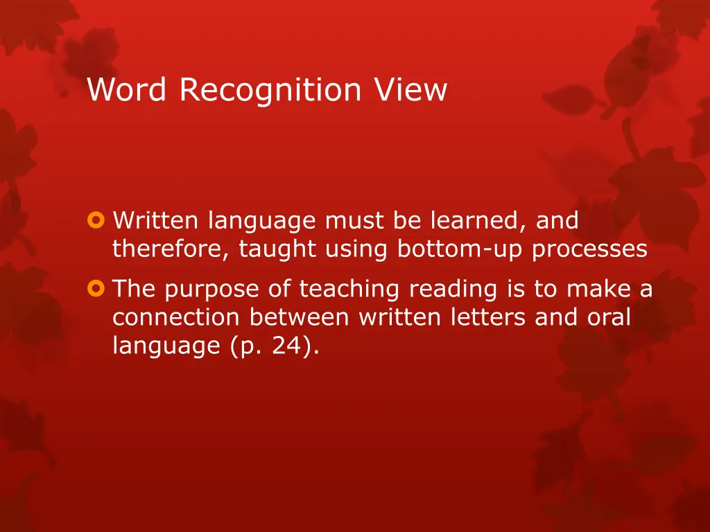 word recognition view