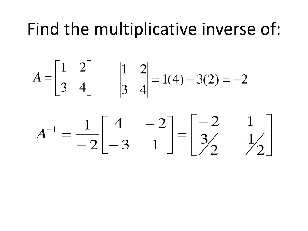 find the multiplicative inverse of