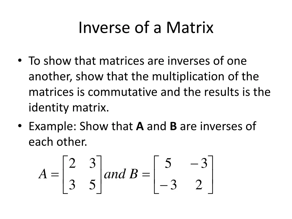 inverse of a matrix