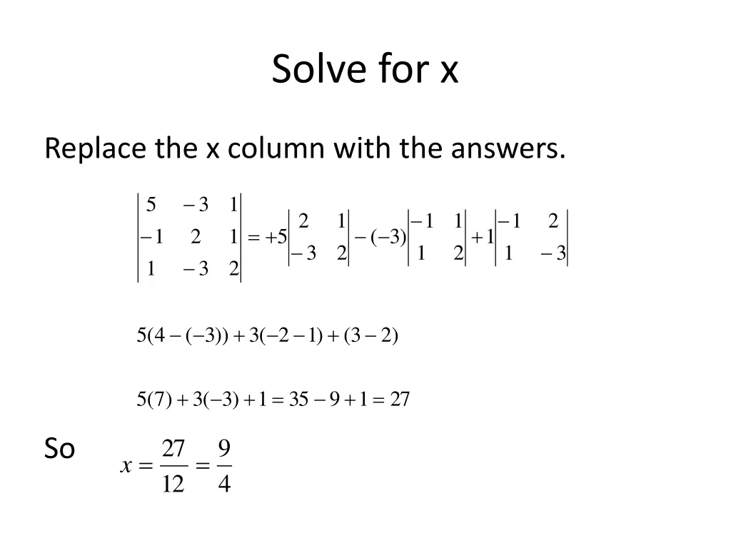 solve for x