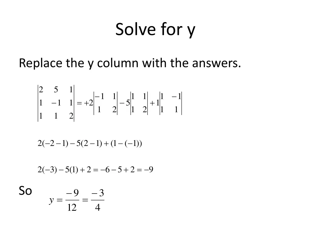 solve for y