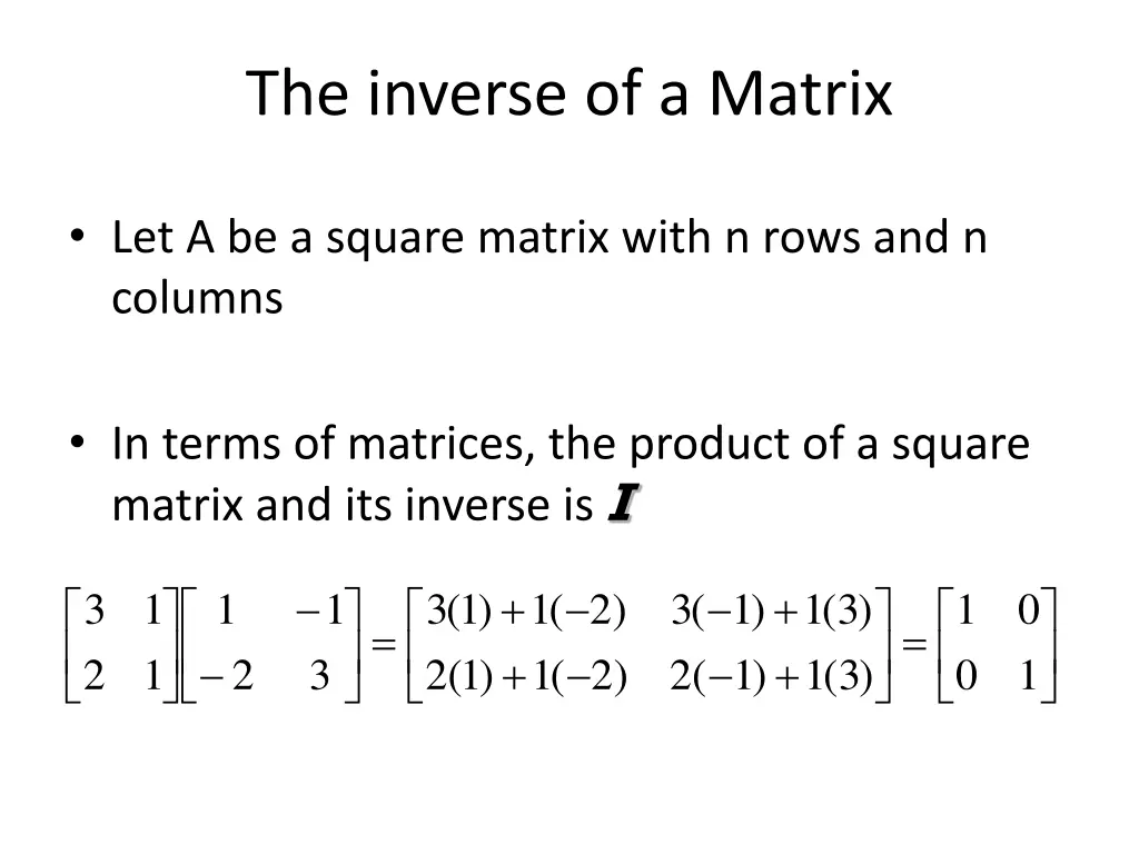 the inverse of a matrix