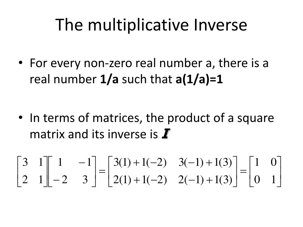 the multiplicative inverse