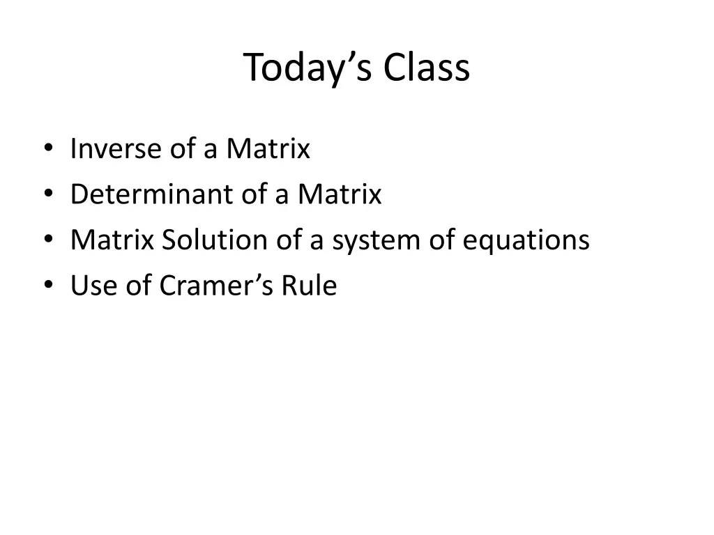 today s class