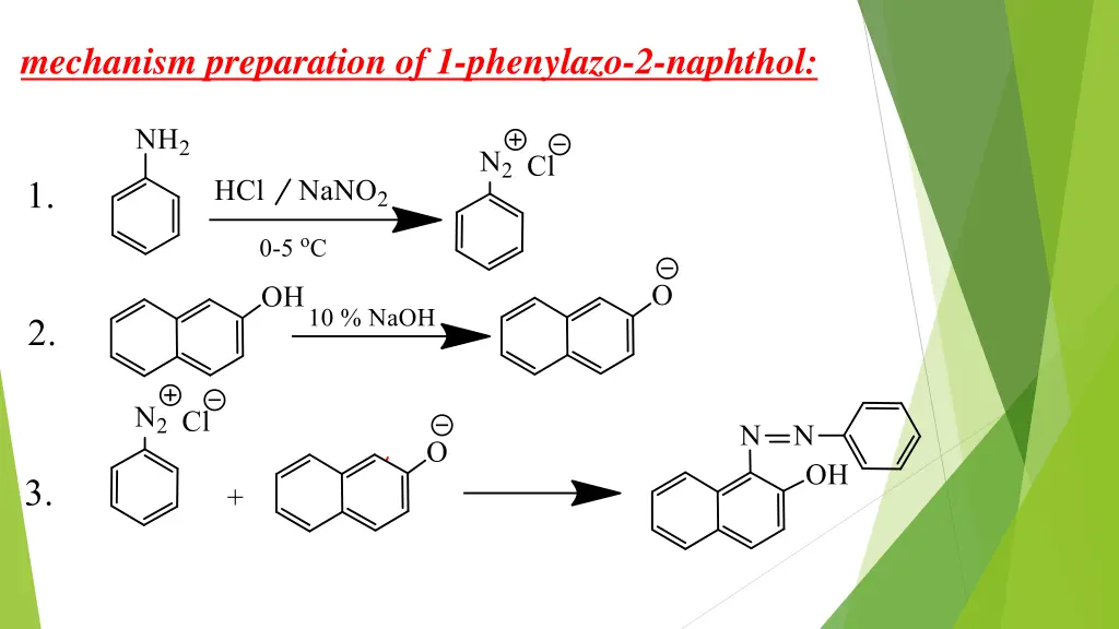 mechanism preparation of 1 phenylazo 2 naphthol