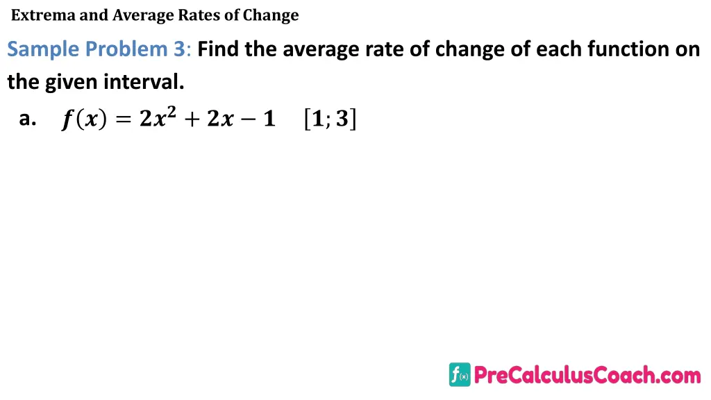 extrema and average rates of change 16